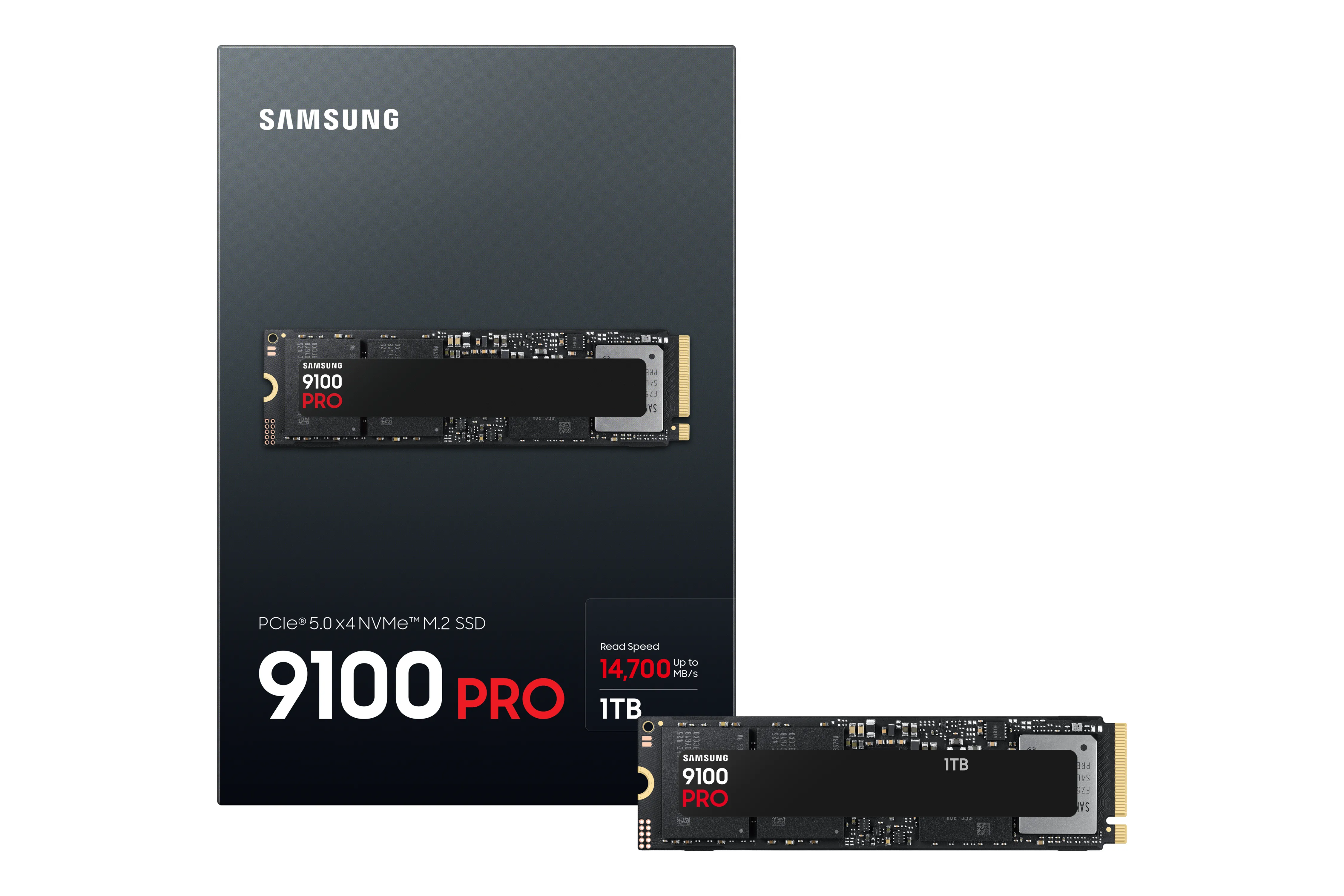 Samsung 9100 PRO 1 Tt M.2 PCIe 5.0 x4 NVMe -SSD-levy, musta