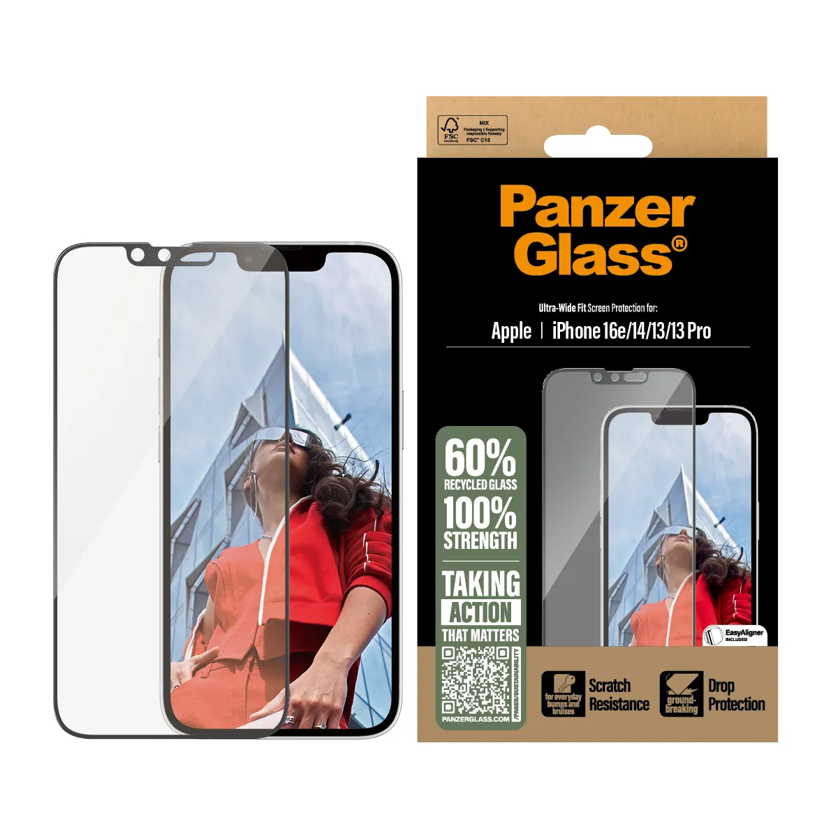 PanzerGlass Ultra-Wide Fit Alignerkit iPhone 16E / 14 / 13 / 13 Pro - Screen Protector