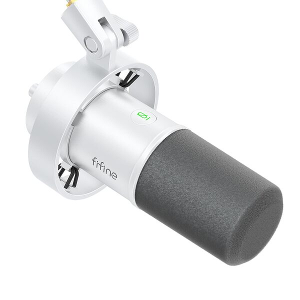 FIFINE T688W, USB-C, XLR, dynamisk mikrofon, vit