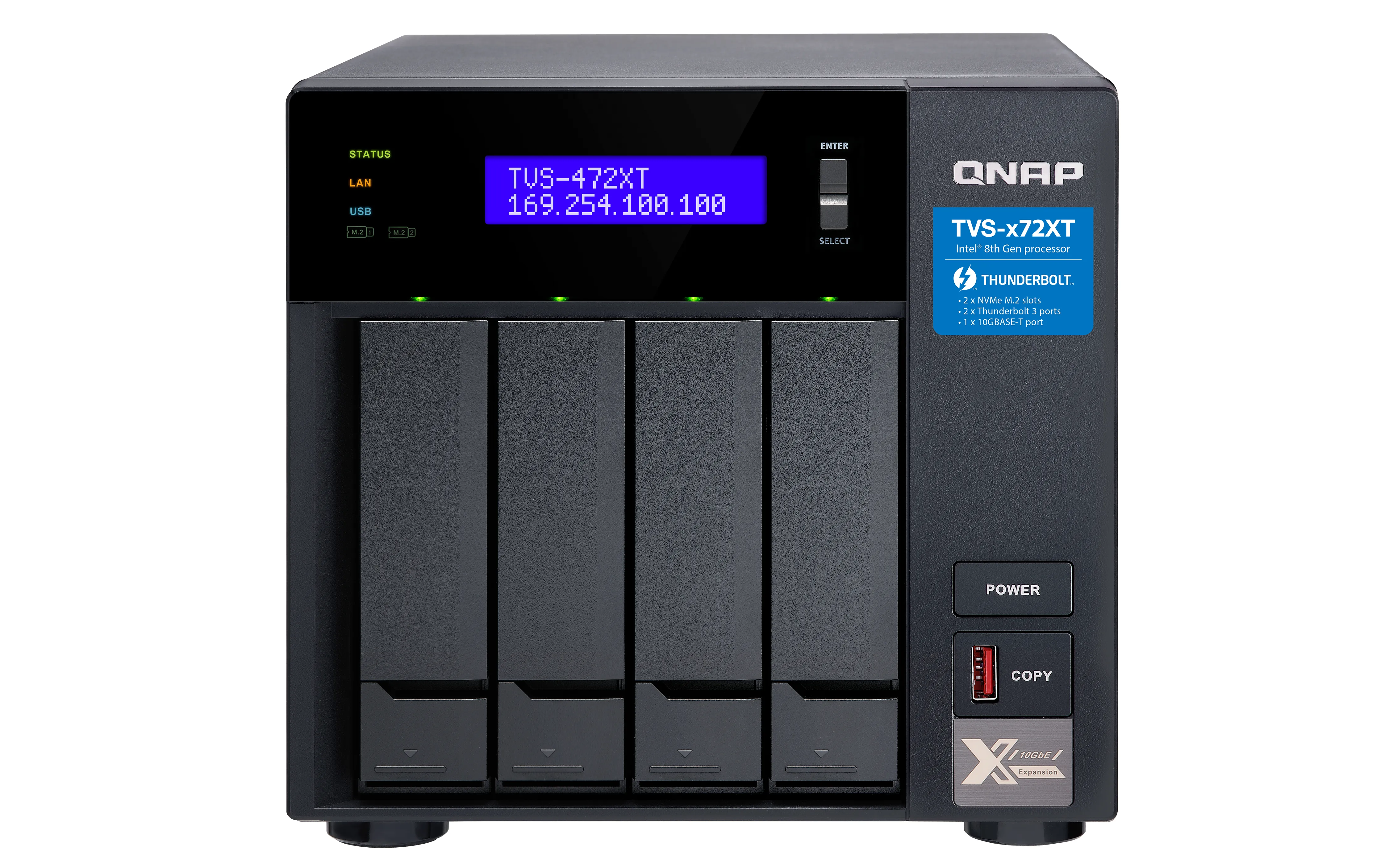 QNAP TVS-472XT-i3-4G NAS 4-Bay/Tower/4GB/SATA