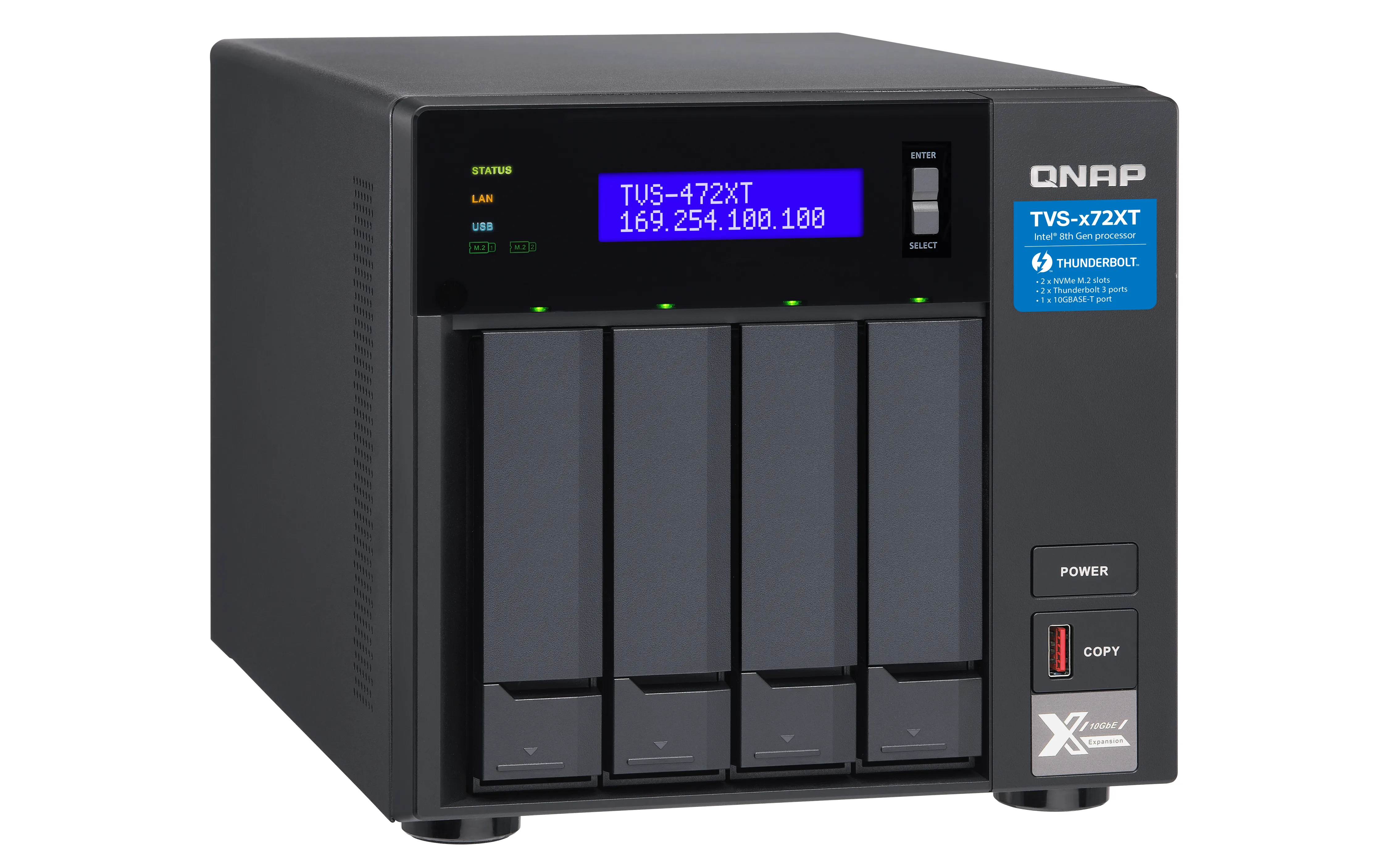 QNAP TVS-472XT-i3-4G NAS 4-Bay/Tower/4GB/SATA