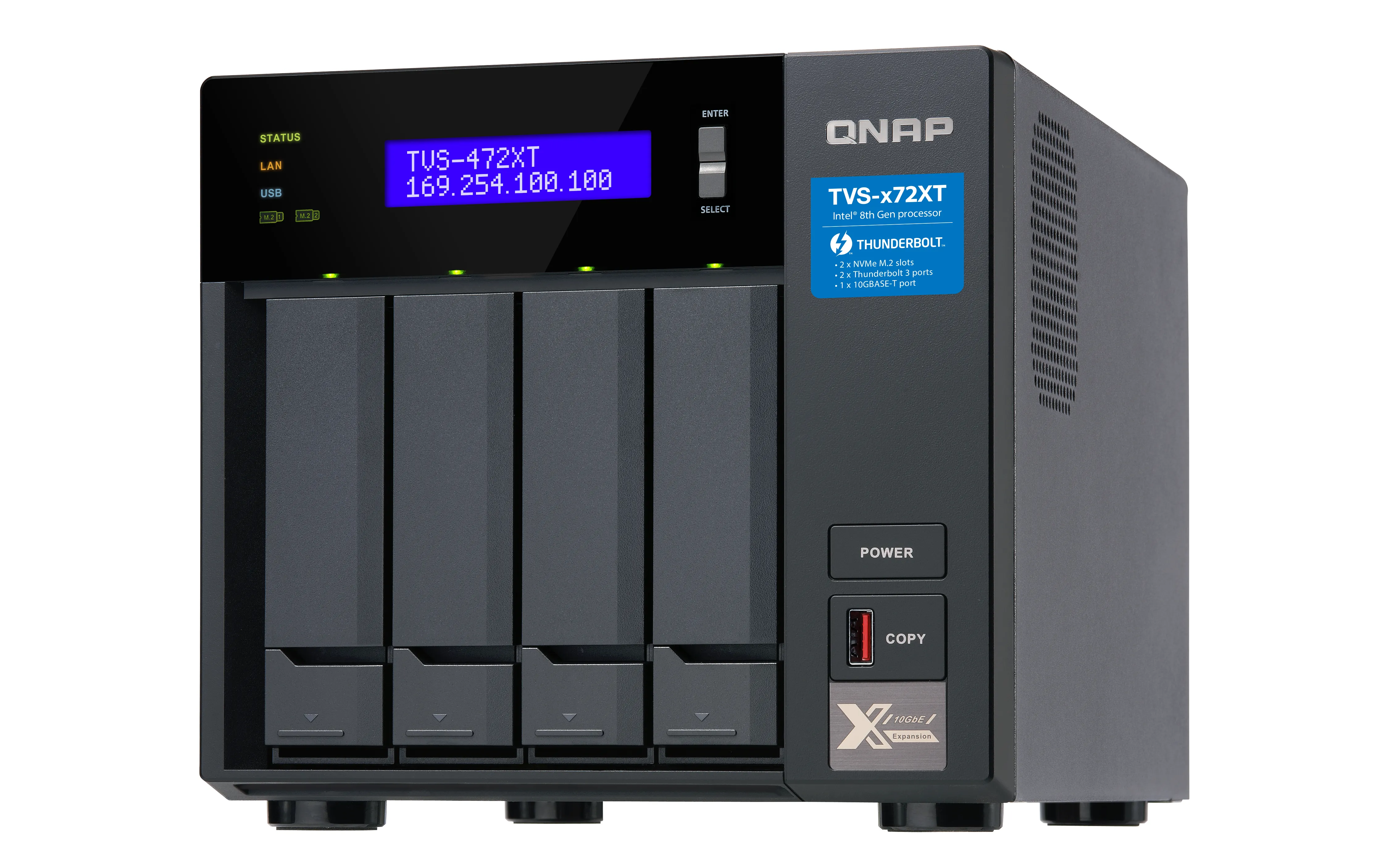 QNAP TVS-472XT-i3-4G NAS 4-Bay/Tower/4GB/SATA