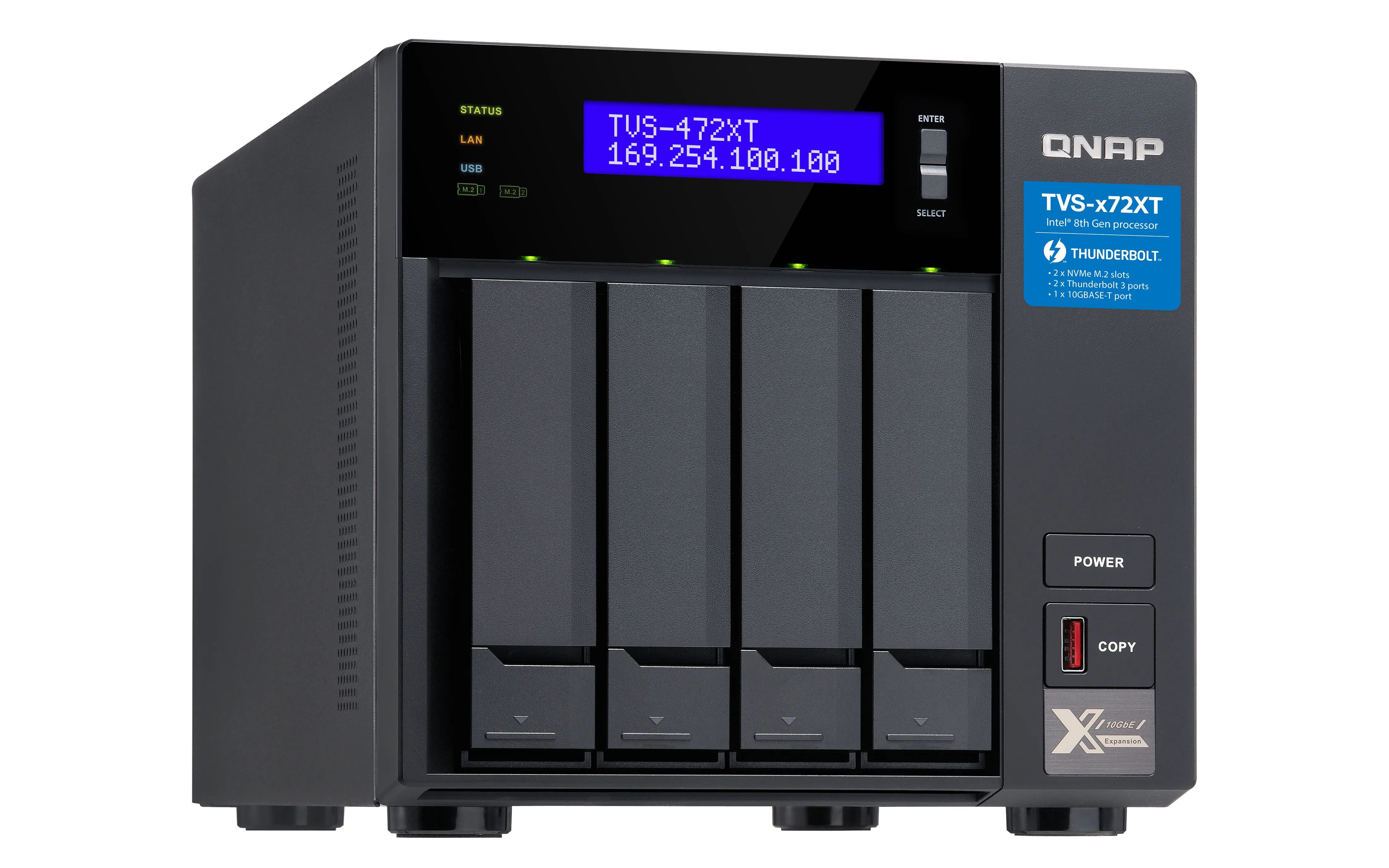 QNAP TVS-472XT-i3-4G NAS 4-Bay/Tower/4GB/SATA