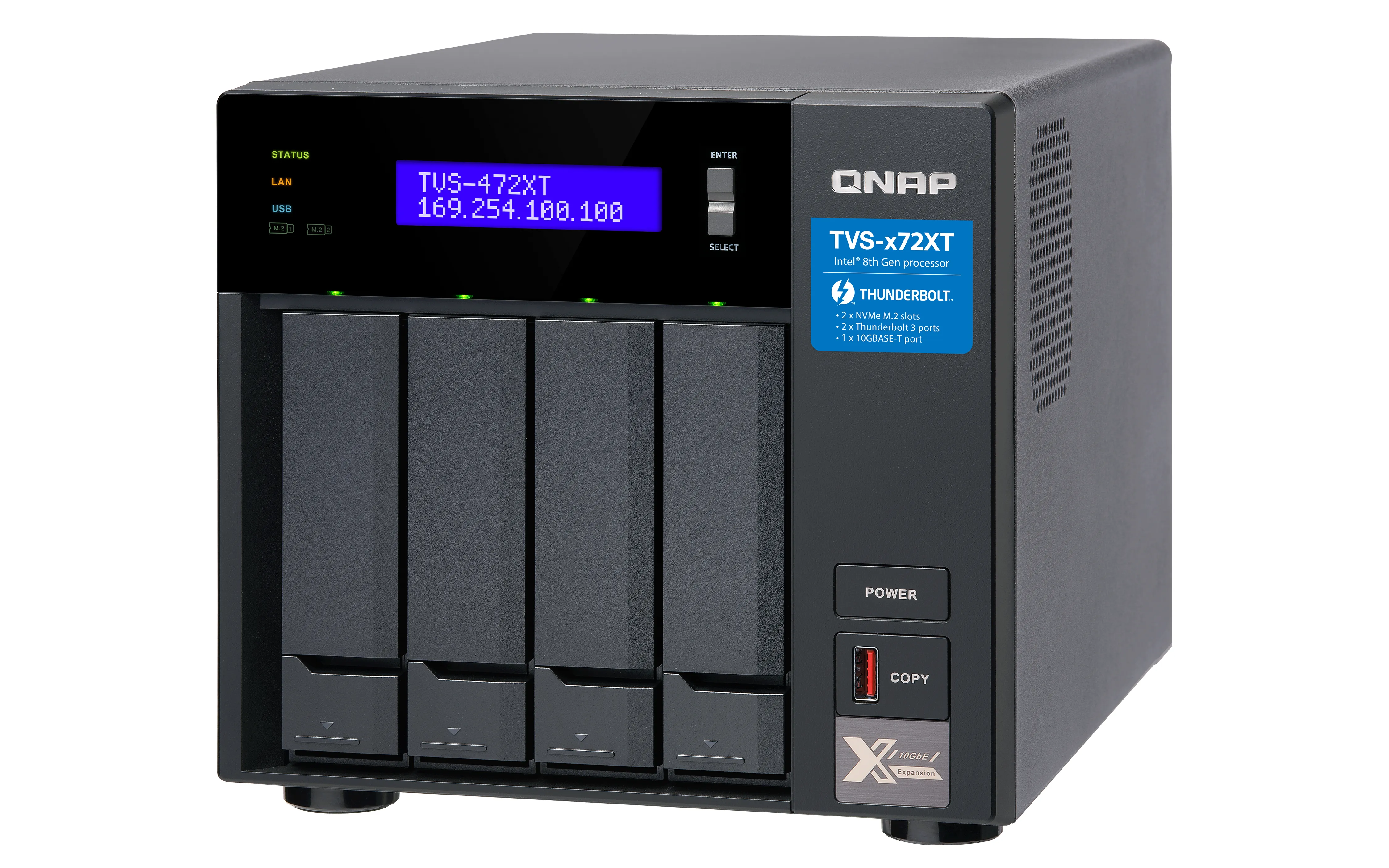 QNAP TVS-472XT-i3-4G NAS 4-Bay/Tower/4GB/SATA