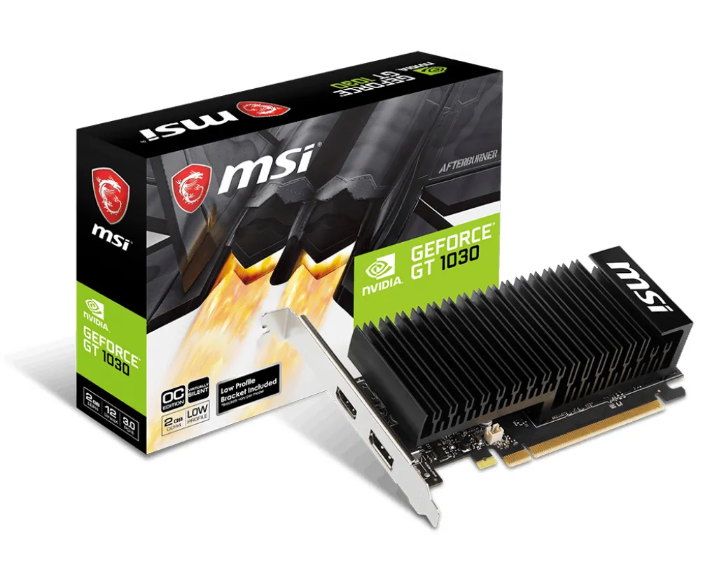 MSI GeForce GT 1030 2GHD4 Low Profile OC 2 Gt -n&auml;yt&ouml;nohjain