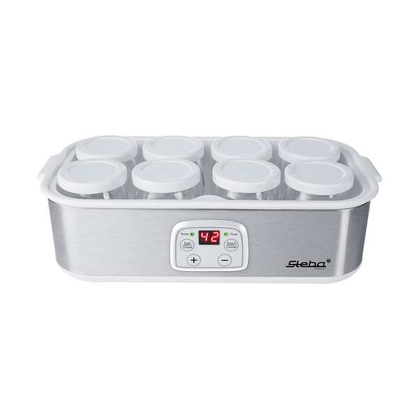 Steba JM 3 Yogurt Maker, 1.4 L, 8 Jars, Stainless Steel/White