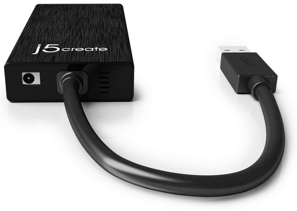 J5 Create JUH410, USB 3.0 - VGA-sovitin, sis.rak 3-portinen hubi, m