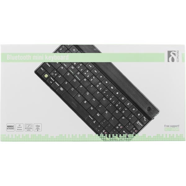 DELTACO bluetooth minin&auml;pp&auml;imist&ouml;, 10m, musta