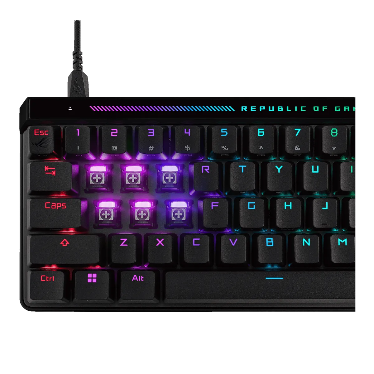 Asus ROG Falchion Ace (M605) 65% -analoginen pelin&auml;pp&auml;imist&ouml;, ROG HFX magneettikytkimet