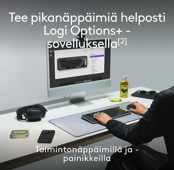 Logitech POP Icon Combo - wireless keyboard and mouse, graphite