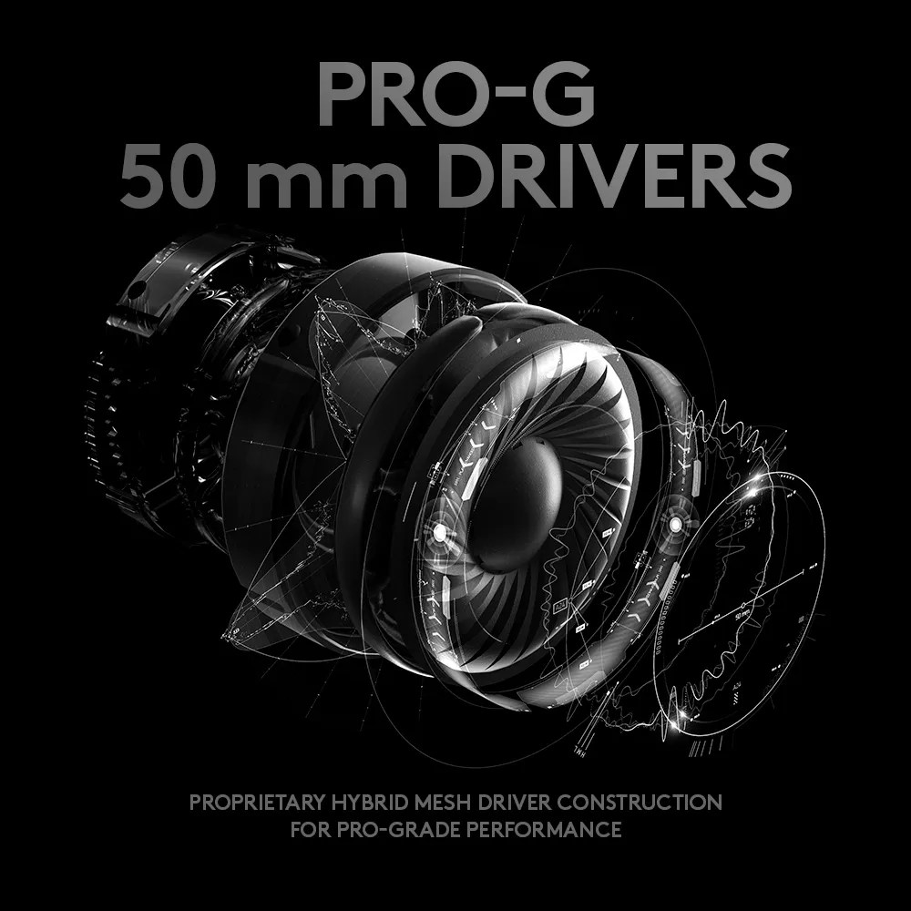 Logitech G Pro X  spelh&ouml;rlurar, svart