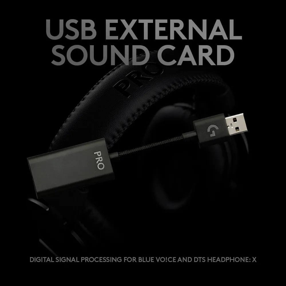 Logitech G Pro X  spelh&ouml;rlurar, svart