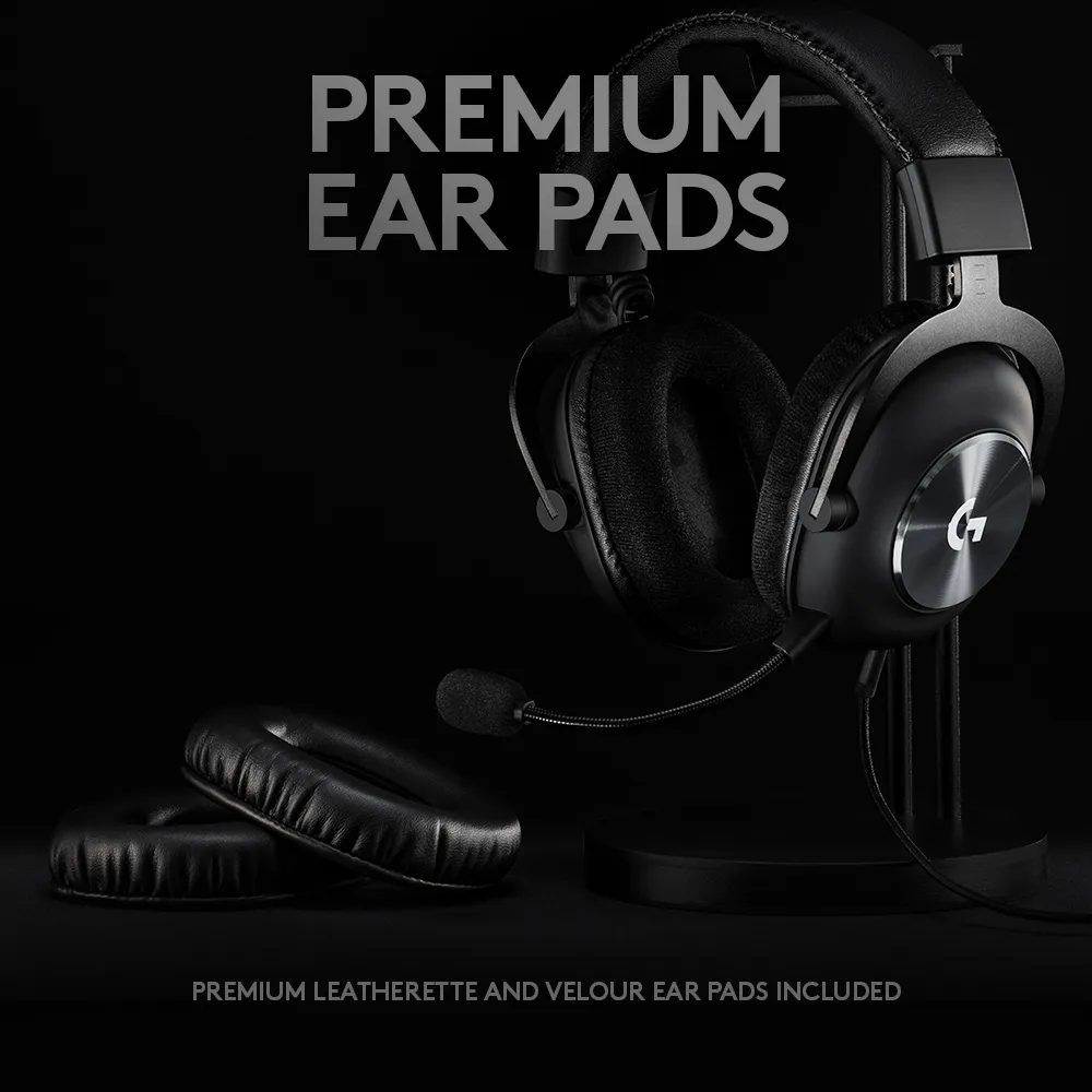 Logitech G Pro X  spelh&ouml;rlurar, svart