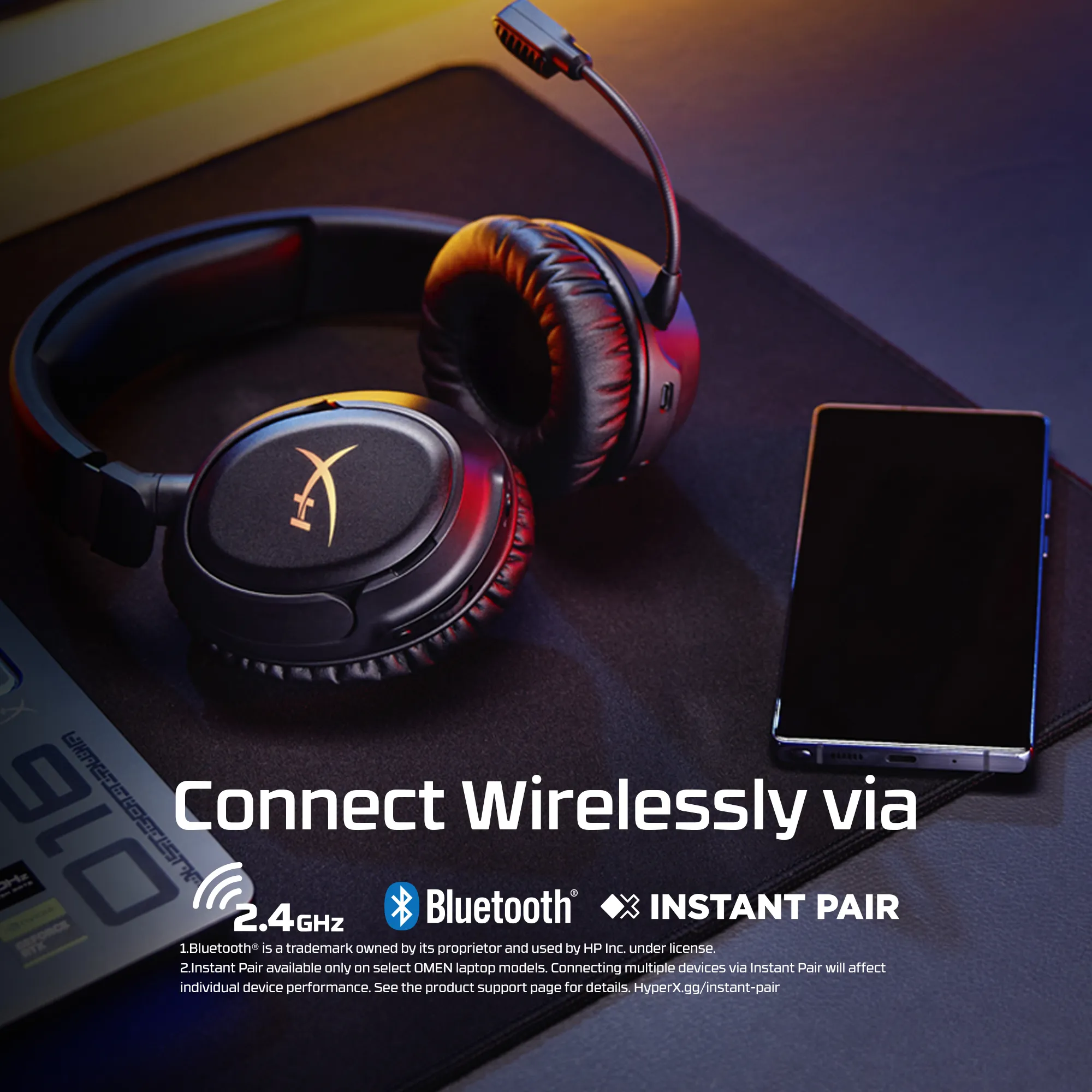 HyperX Cloud Flight 2 Wireless Gaming Headset, Black