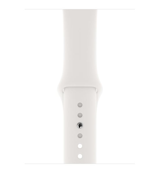 Apple Watch Series 4 GPS + Cellular 44mm, Rostfri st&aring;lboett med sportband i vitt