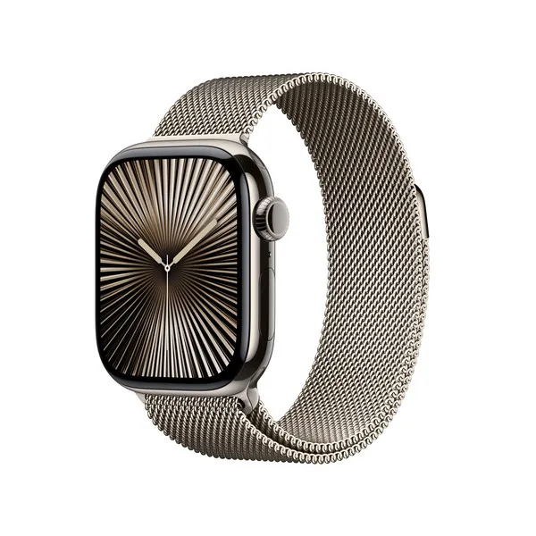 APPLE Watch Series 10 GPS + Cellular 42mm Natural Titanium Case with Natural Milanese Loop