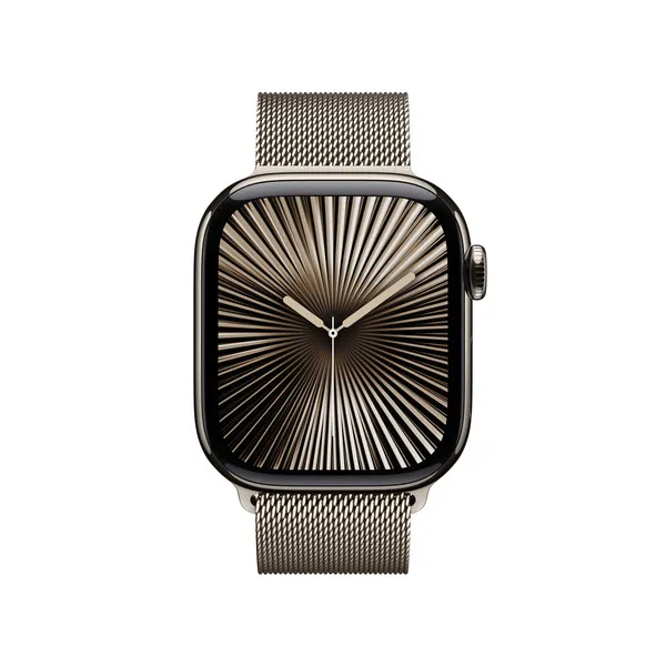 APPLE Watch Series 10 GPS + Cellular 42mm Natural Titanium Case with Natural Milanese Loop