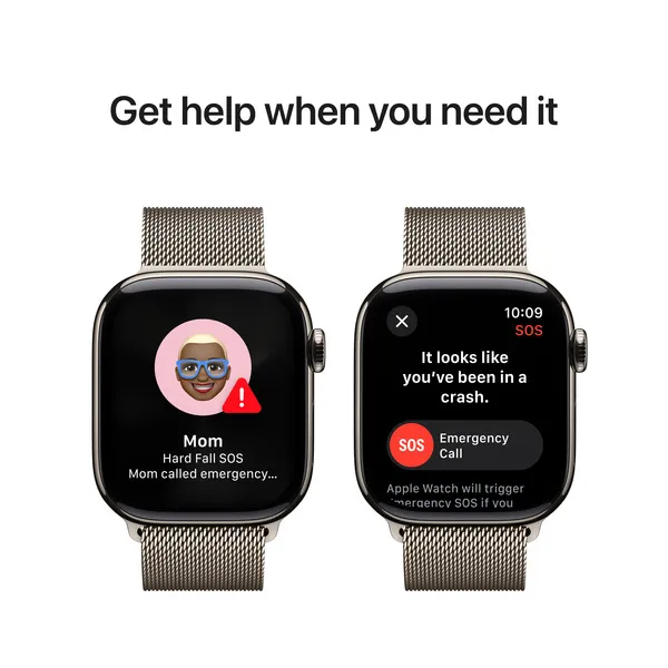 APPLE Watch Series 10 GPS + Cellular 42mm Natural Titanium Case with Natural Milanese Loop