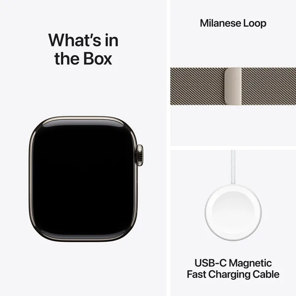 APPLE Watch Series 10 GPS + Cellular 42mm Natural Titanium Case with Natural Milanese Loop