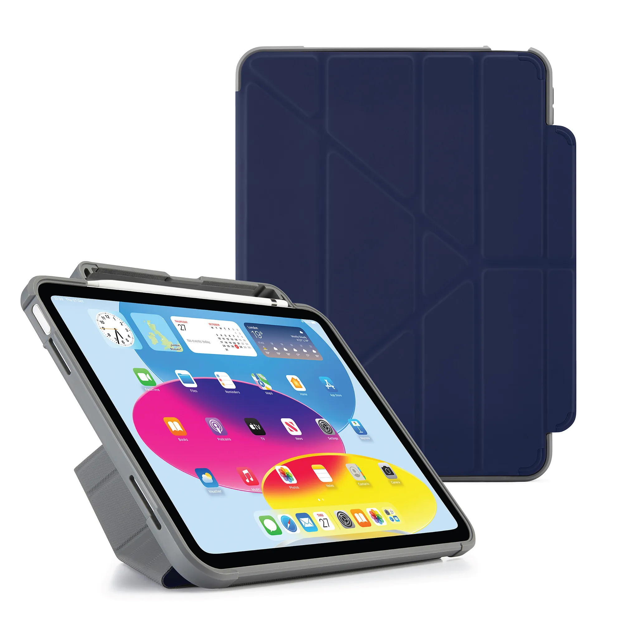 Pipetto iPad 10,9-tum (10:e gen) Origami No2 Pencil Shield - Dark Blue