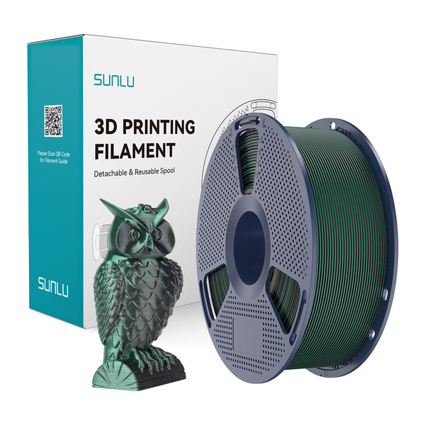 SUNLU PLA+ Silk, 1.75 mm, 1000 g 3D Printer Filament, Black and Green