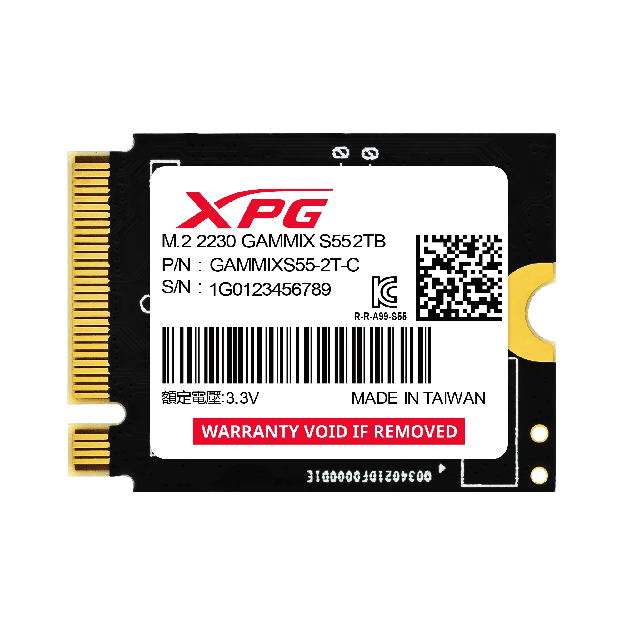 ADATA XPG GAMMIX S55 2 TB, SSD (black, PCIe 4.0 x4, NVMe 1.4, M.2 2230)