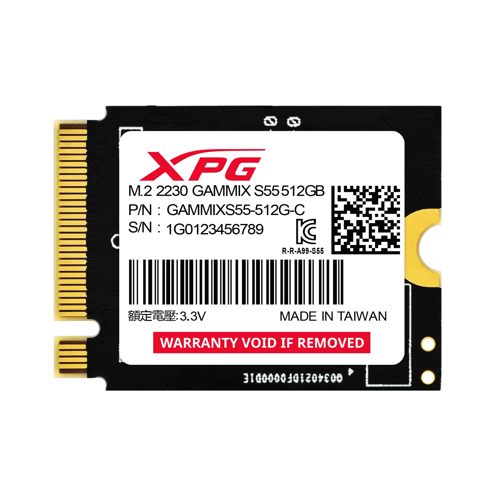 ADATA XPG GAMMIX S55 2 TB, SSD (black, PCIe 4.0 x4, NVMe 1.4, M.2 2230)