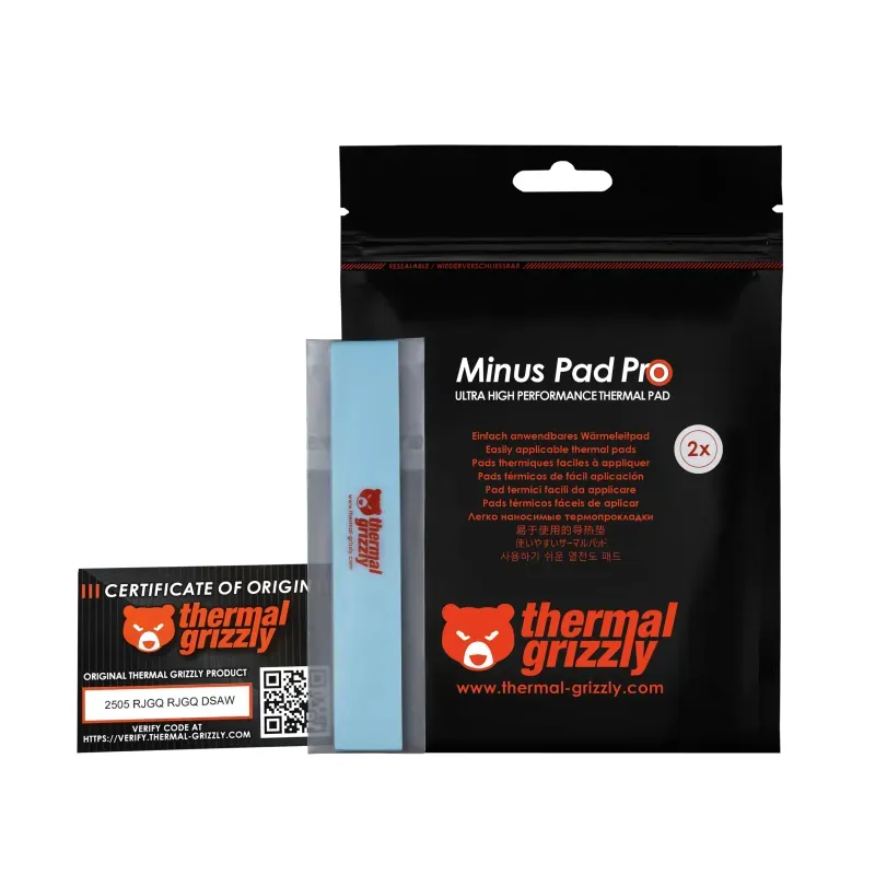 Thermal Grizzly Minus Pad Pro 120x20x1.5 mm 2-pack Thermal Pad, gray