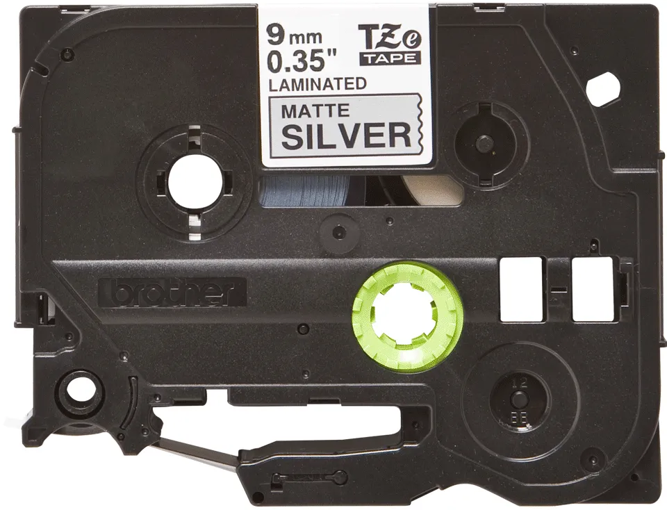 BROTHER TZEM921 9 BLACK ON SILVER-METALIC