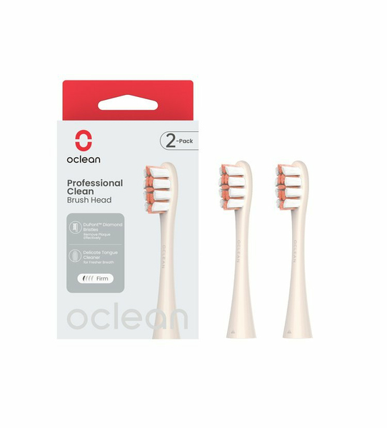 Oclean Professional Clean -brush head, 2 pcs, gold Oclean Professional Clean -brush head, 2 pcs, gold