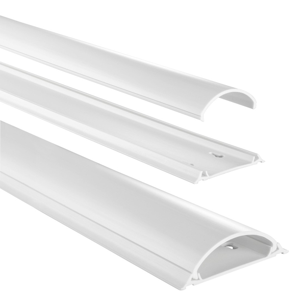 Floor cable duct Semi-circular 70x21x1000mm White