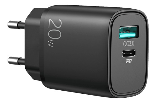 SiGN Fast Charger USB &amp; USB-C, PD &amp; Q.C3.0, 3.5A, 20W  Black