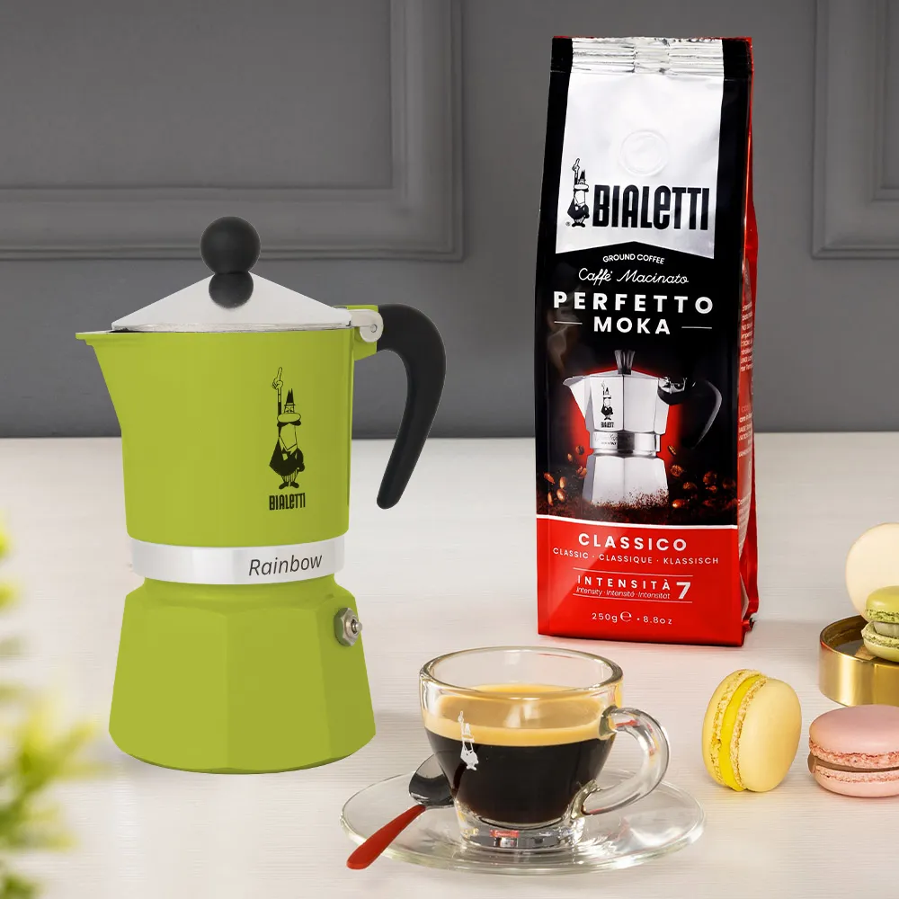 Bialetti Rainbow  - espressomachine, green, 3 cups