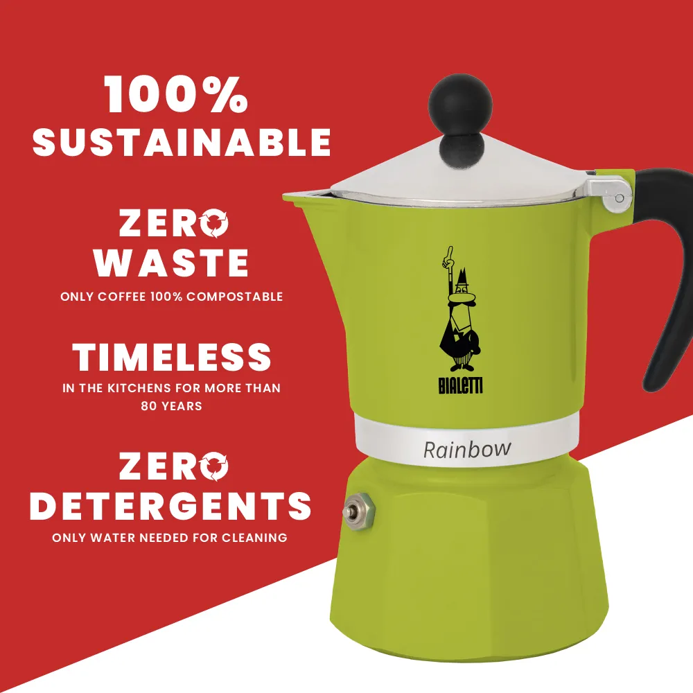 Bialetti Rainbow  - espressomachine, green, 3 cups