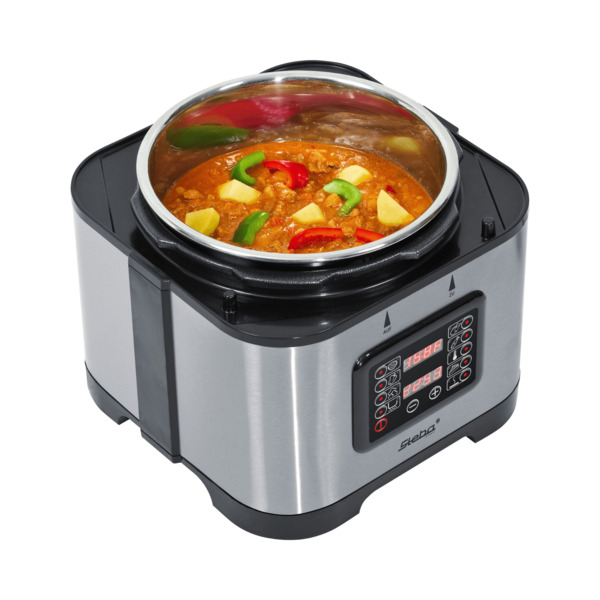 Steba DD 1 ECO &aring;ngtryckskokare, 5 l, 900 W, 9 program, rostfritt st&aring;l