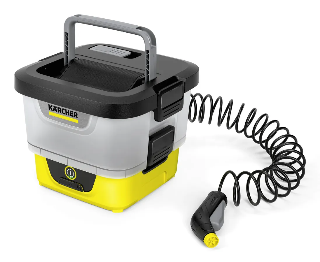 K&auml;rcher OC 4 Mobile Low-pressure Outdoor Cleaner, 8 Liters, Battery, Black/White/Yellow