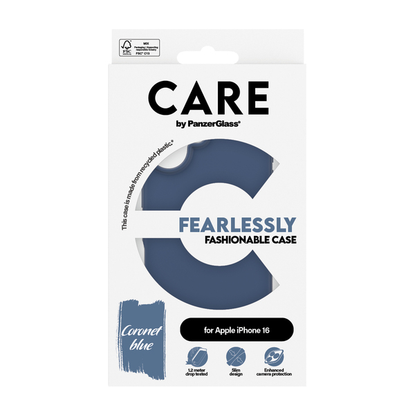 Care by PanzerGlass iPhone 16 Fashionable Case, Blue