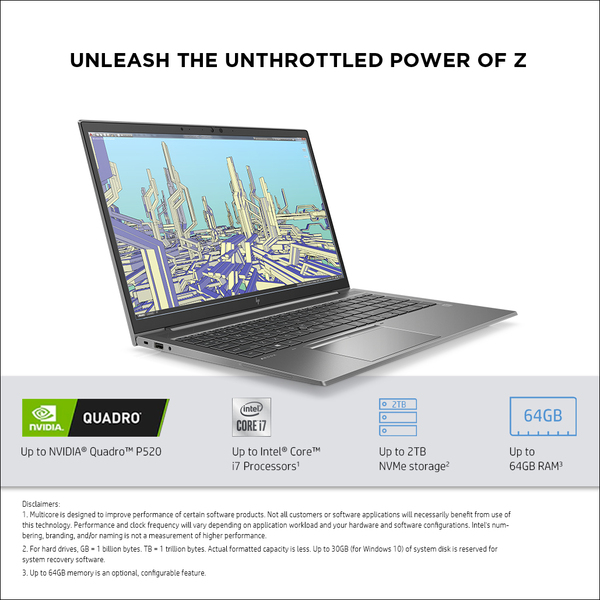 HP ZFirefly15G7 i7-10510U 15.6 16GB/512 PC Intel i7-10510U, 15.6 FHD AG LED UWVA, DSC, Webcam, 16GB DDR4, 512GB SSD, ax+BT, 3C Batt, FPS, W10 Pro64, 3yr Wrty