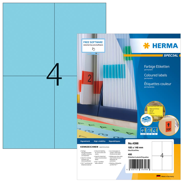 Herma label Special 105x148 blue (400)
