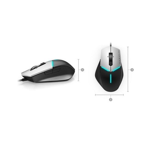 Dell Alienware AW558 Advanced Mouse - gaming mus, Svart/Silver