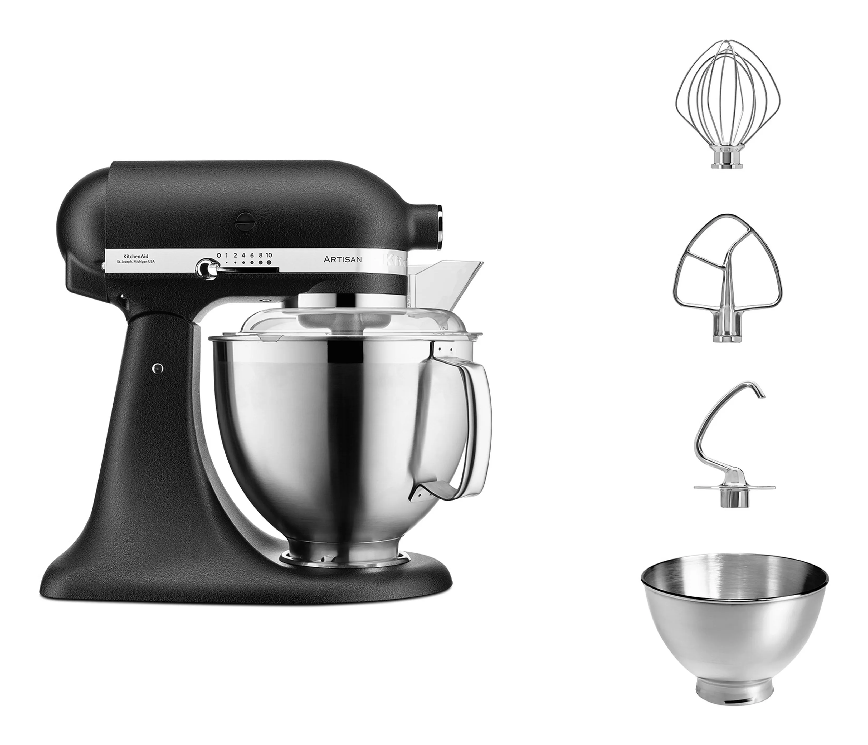 KitchenAid Artisan 5KSM185PSEBK yleiskone, 4,8 l, 300 W, Valurautamusta