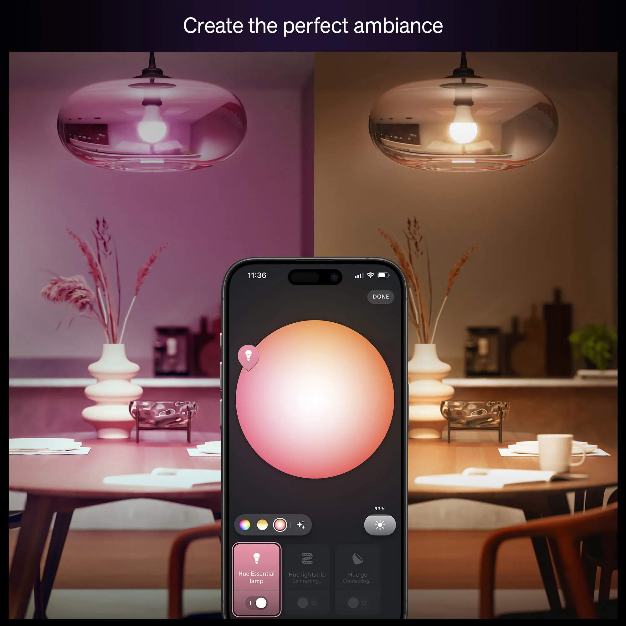 Philips Hue White and Color Ambiance Essential Starter Kit 2xE27 806 lm + Hue Bridge - Smart lighting starter kit, White