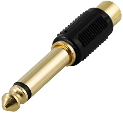 DELTACO multimedia-adapter, RCA ho till 6,3mm ha, mono