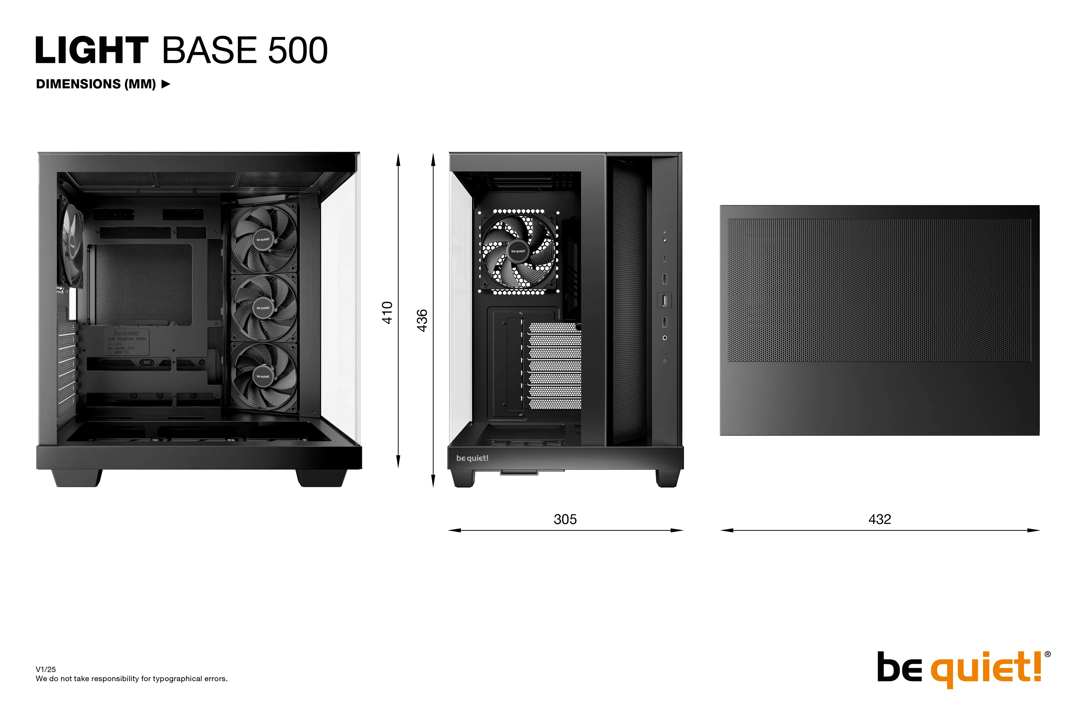 be quiet! LIGHT BASE 500 Midi-Tower Case with window, Black