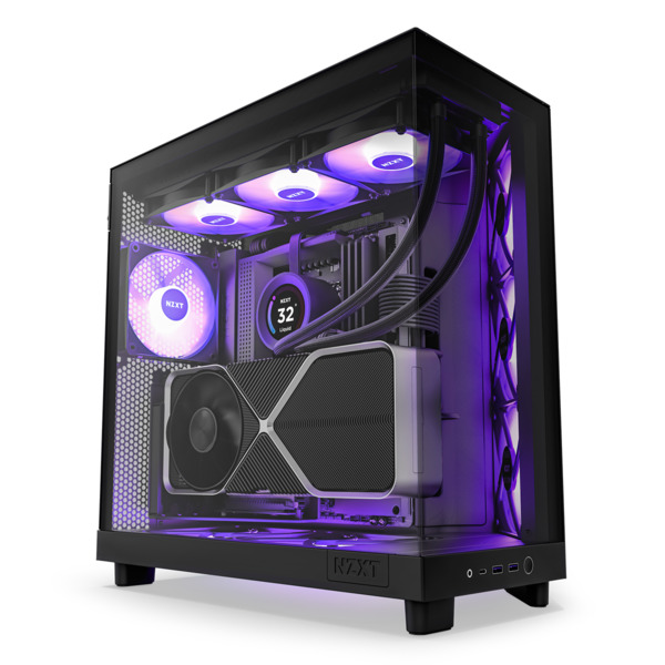 NZXT H6 Flow RGB -miditornikotelo ikkunalla, musta