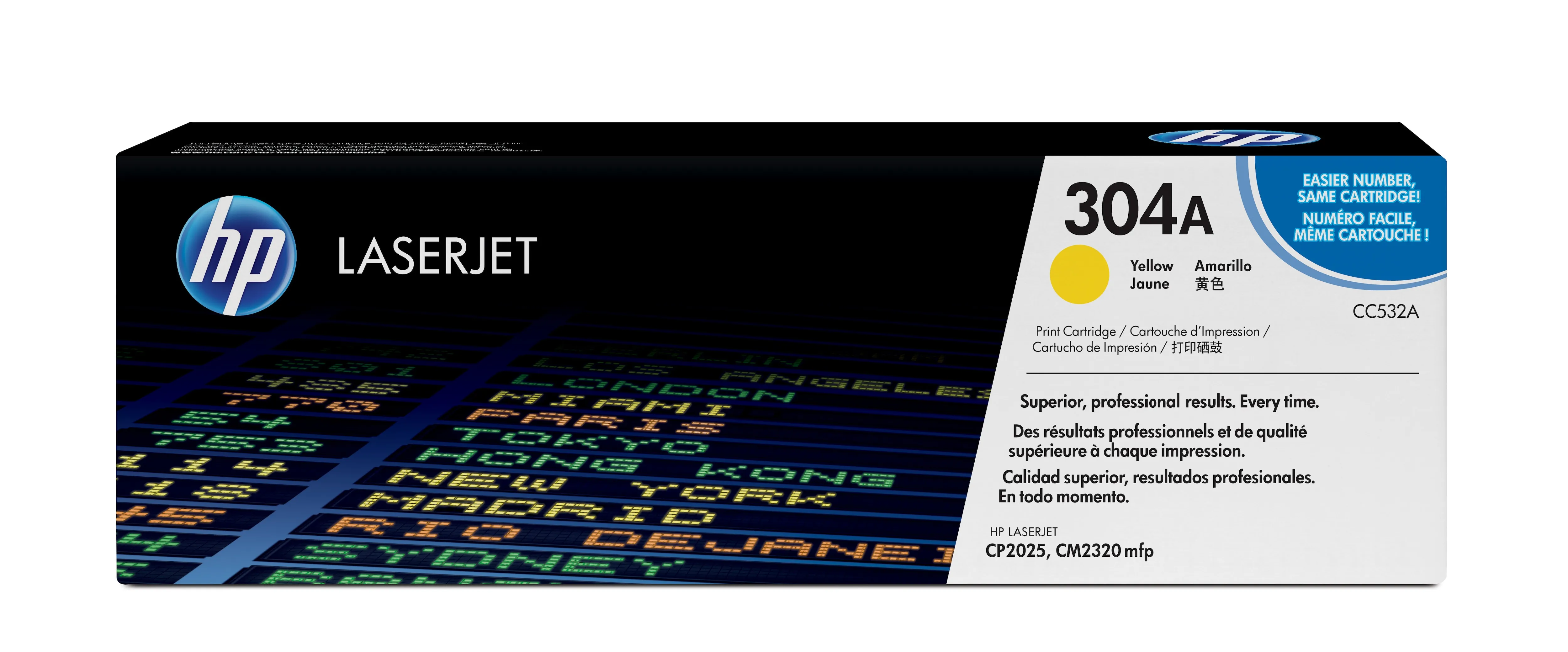 HP Toner CC532A yellow HV ColorSphere Color LaserJet CP2025 CM2320