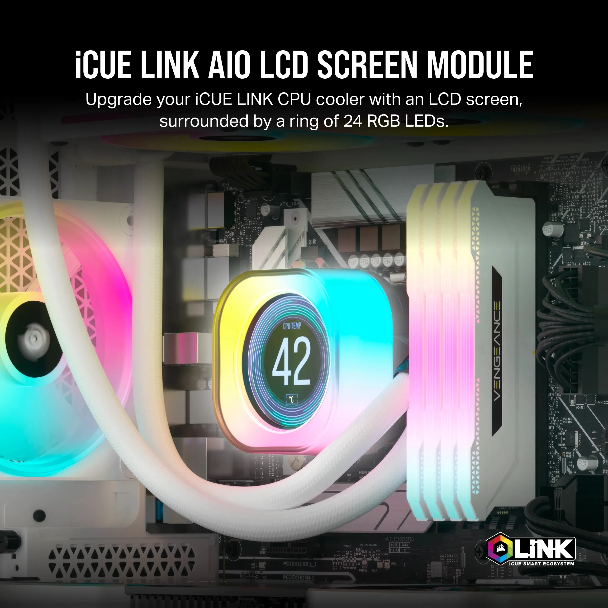 Corsair iCUE LINK AIO LCD Screen Module, white