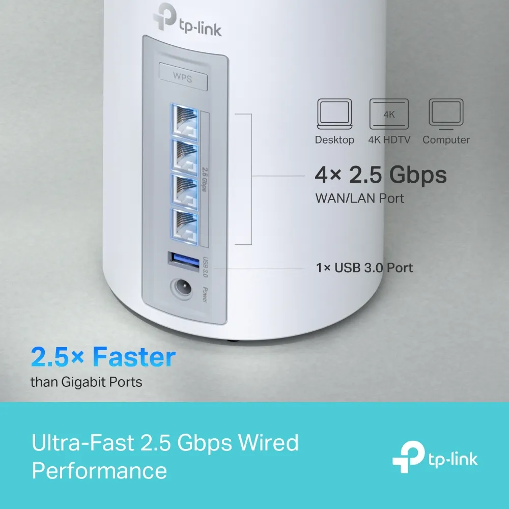 TP-Link Deco BE65 Wi-Fi 7 BE9300 Whole-Home Mesh Wi-Fi System (3-pack)