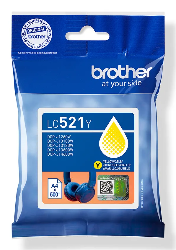 Brother LC521Y -mustekasetti, keltainen