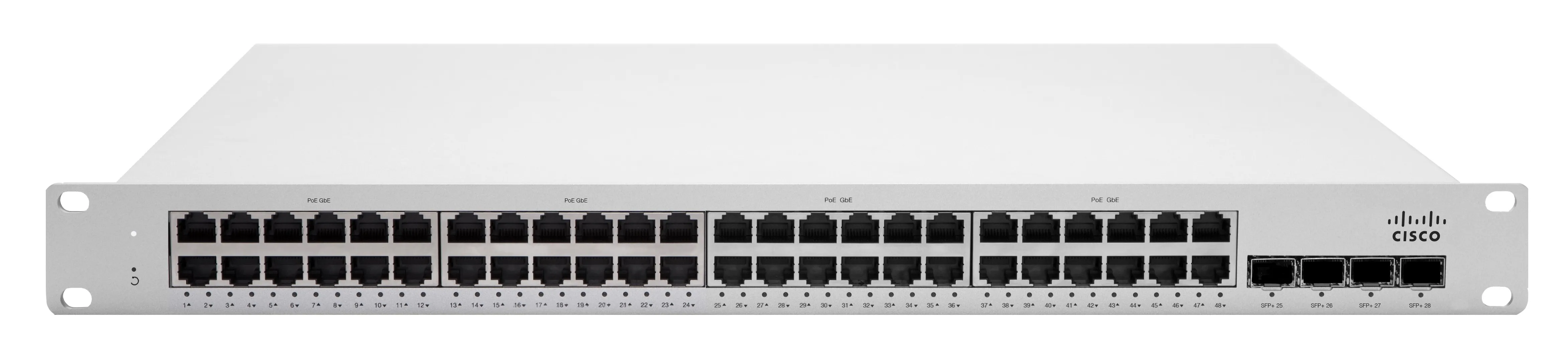Cisco Meraki Cloud Managed MS225-48FP - Kytkin - Hallinnoitu - 48 x 10/100/1000 (PoE+) + 4 x 10 Gigabit SFP+ (maa-satelliittiyhteys) - räkkiin asennettava - PoE Cisco Meraki Cloud Managed MS225-48FP - Kytkin - Hallinnoitu - 48 x 10/100/1000 (PoE+) + 4 x 10 Gigabit SFP+ (maa-satelliittiyhteys) - räkkiin asennettava - PoE